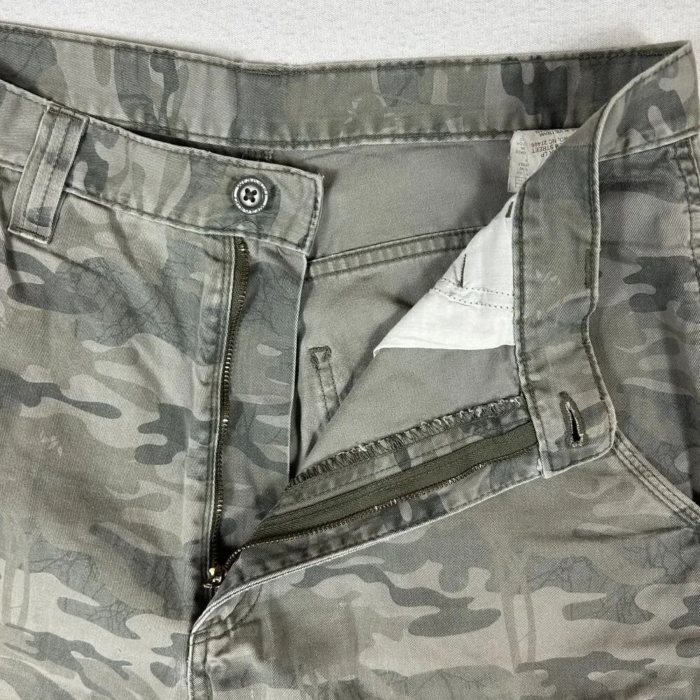 Wrangler Hero Shorts Men' 32 Green Army Camo Cotton Relaxed Cargo Pocket Hiking
